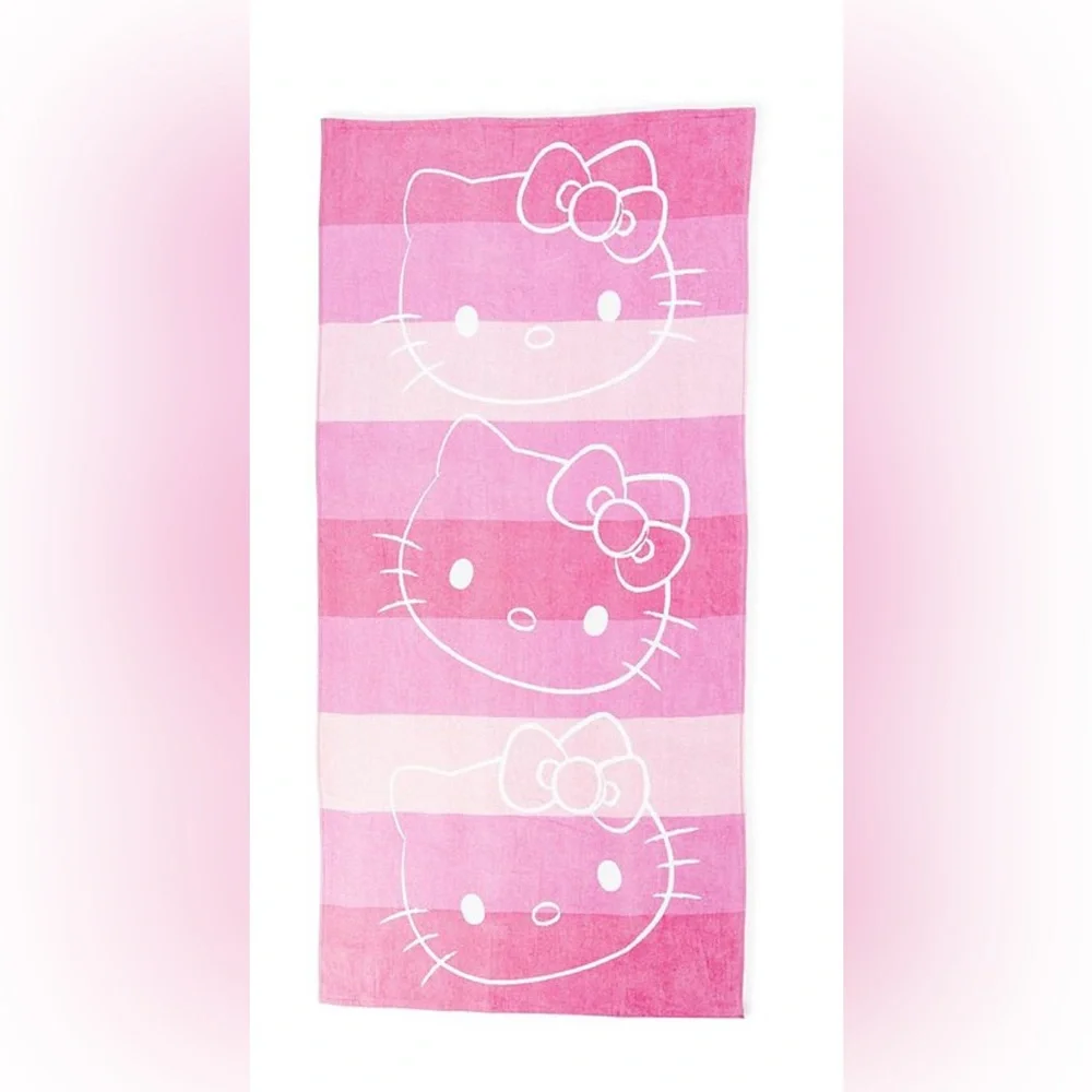 Hello Kitty “Pink Striped” Oversized Beach Towel- New